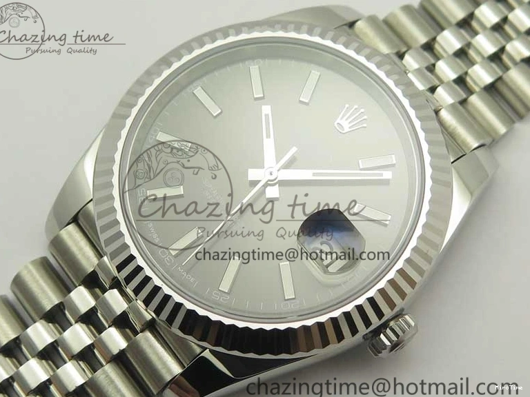MiroTime 0219 DateJust 41 126334 SS REF 1:1 Best Edition Gray Dial Stick Markers on Jubilee Bracelet A3235 Clone V OdorResistant 3382